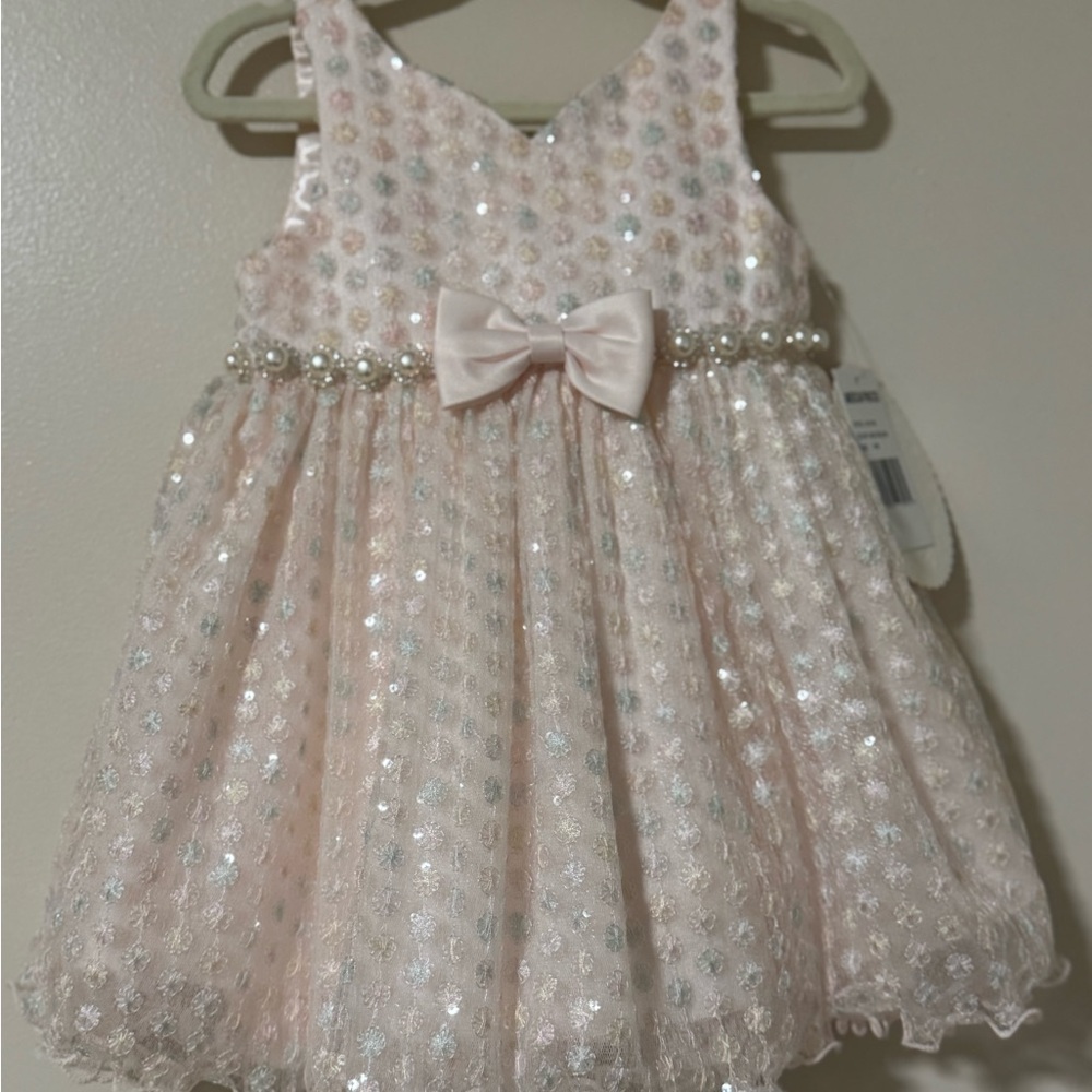NWT Elegant Pastel Peach Sequin Dress